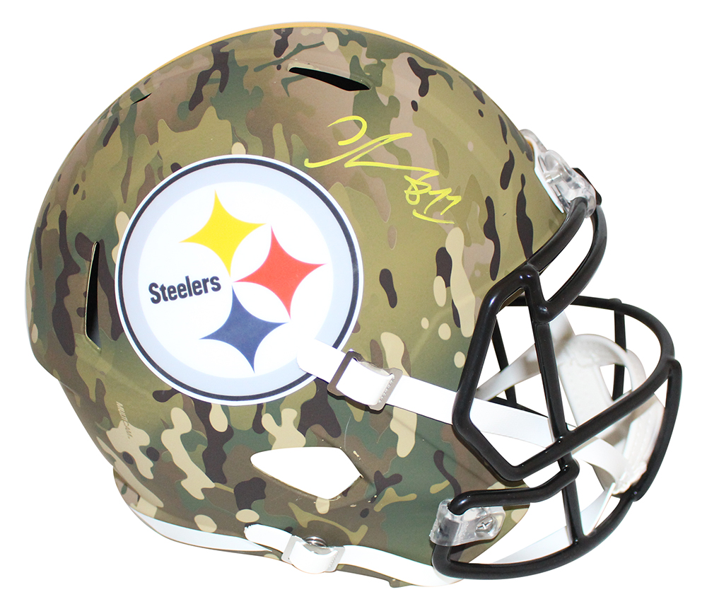 Chase Claypool Autographed Pittsburgh Steelers F/S Camo Helmet BAS 29368