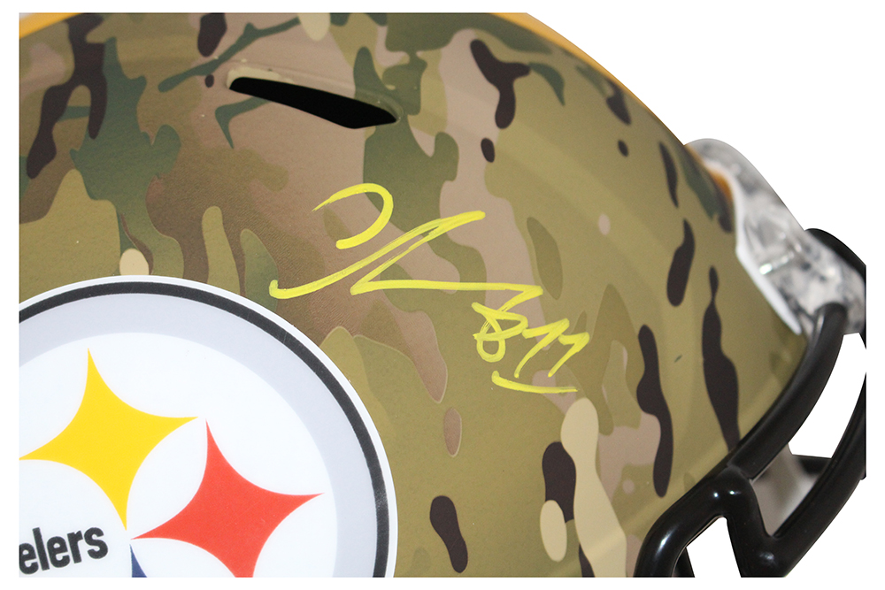 Chase Claypool Autographed Pittsburgh Steelers F/S Camo Helmet BAS 29368