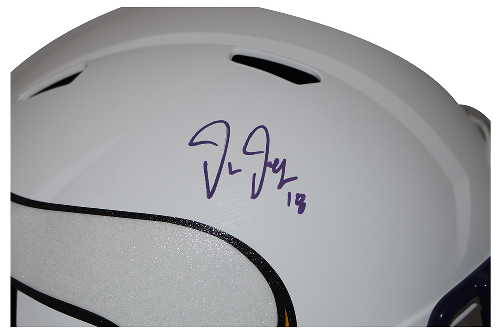 Justin Jefferson Autographed Minnesota Vikings F/S Flat White Helmet BAS 29883