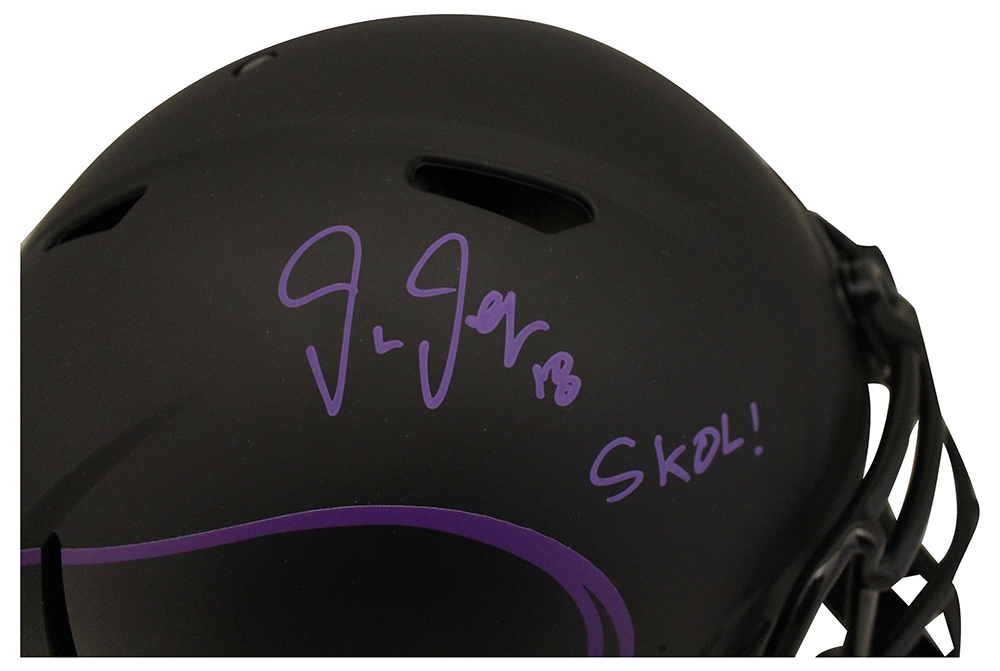 Justin Jefferson Signed Minnesota Vikings Authentic Eclipse Helmet SKOL BAS 29884
