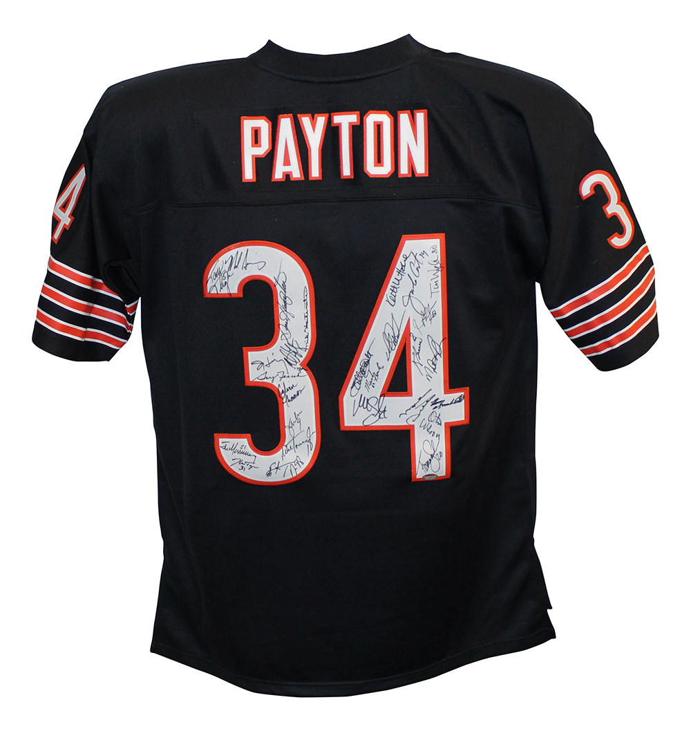 1985 Chicago Bears Team Signed Pro Style Walter Payton XL Jersey 28 Sigs 29893