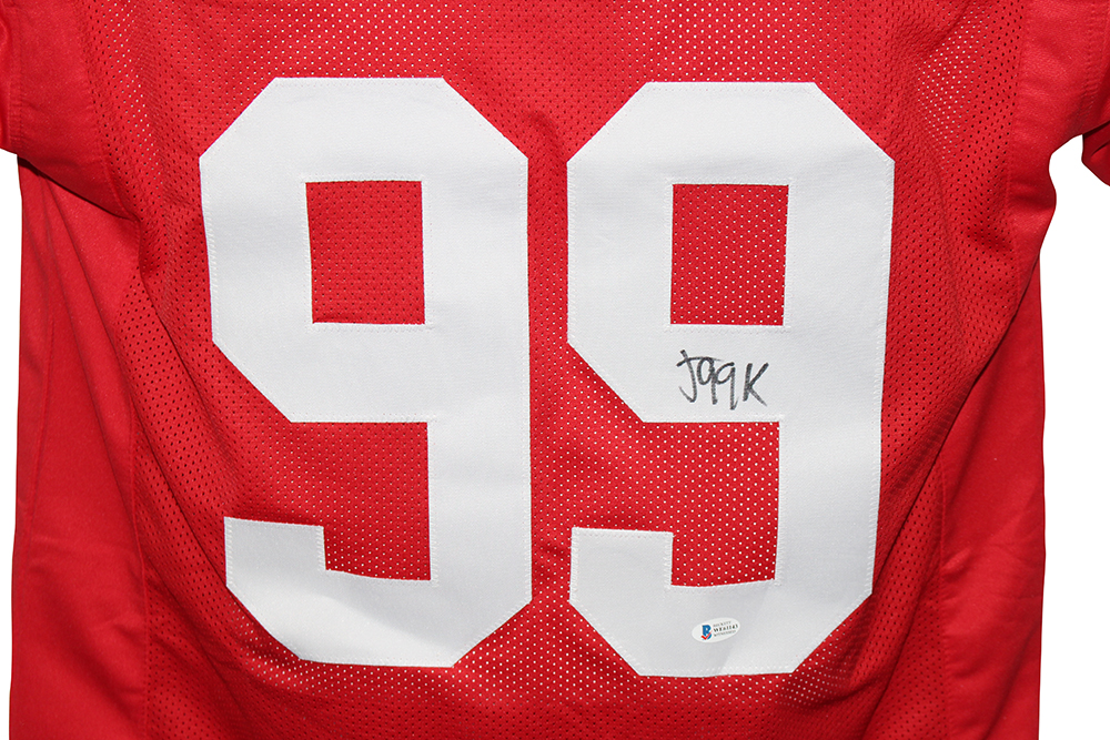 Javon Kinlaw Autographed/Signed Pro Style Red XL Jersey BAS 29922