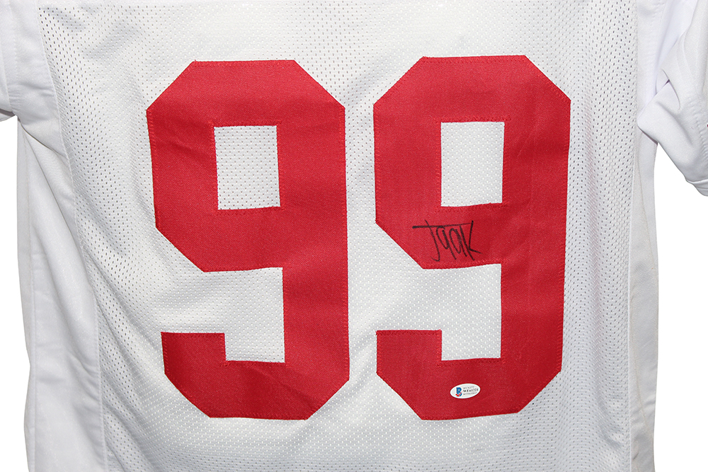 Javon Kinlaw Autographed/Signed Pro Style White XL Jersey BAS 29923