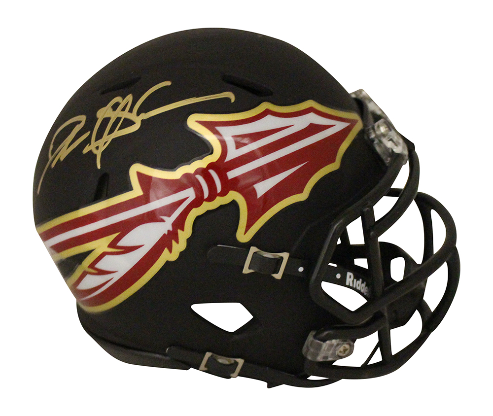 Deion Sanders Autographed Atlanta Falcons Throwback Mini Football Helmet BAS COA 