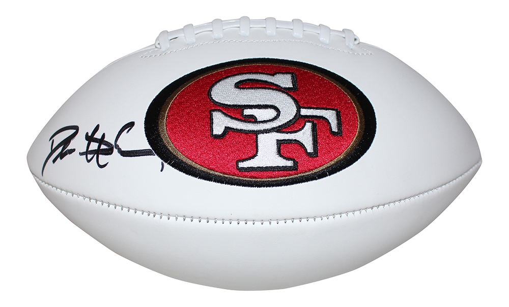 Deion Sanders Autographed/Signed San Francisco 49ers Logo Football BAS 29987