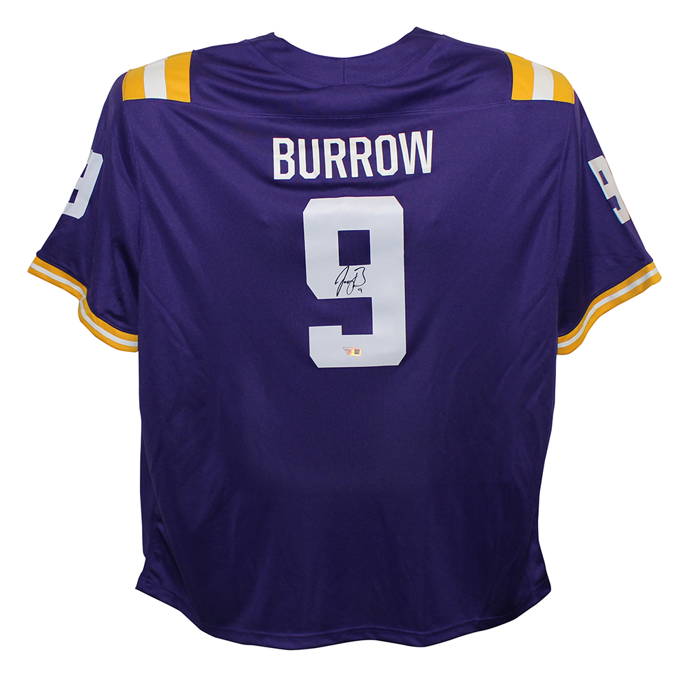 Joe Burrow Autographed/Signed LSU Tigers Nike Purple Jersey FAN 29989