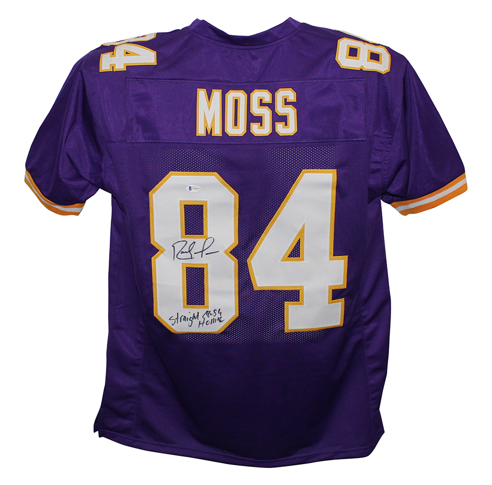 Randy Moss Autographed Pro Style Purple XL Jersey Straight Cash Homie BAS 29992