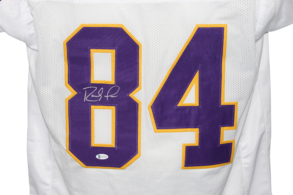 Randy Moss Autographed/Signed Pro Style White XL Jersey BAS 29994