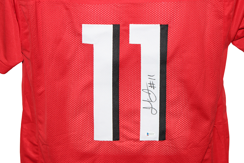 Julio Jones Autographed/Signed Pro Style Red XL Jersey BAS 30002