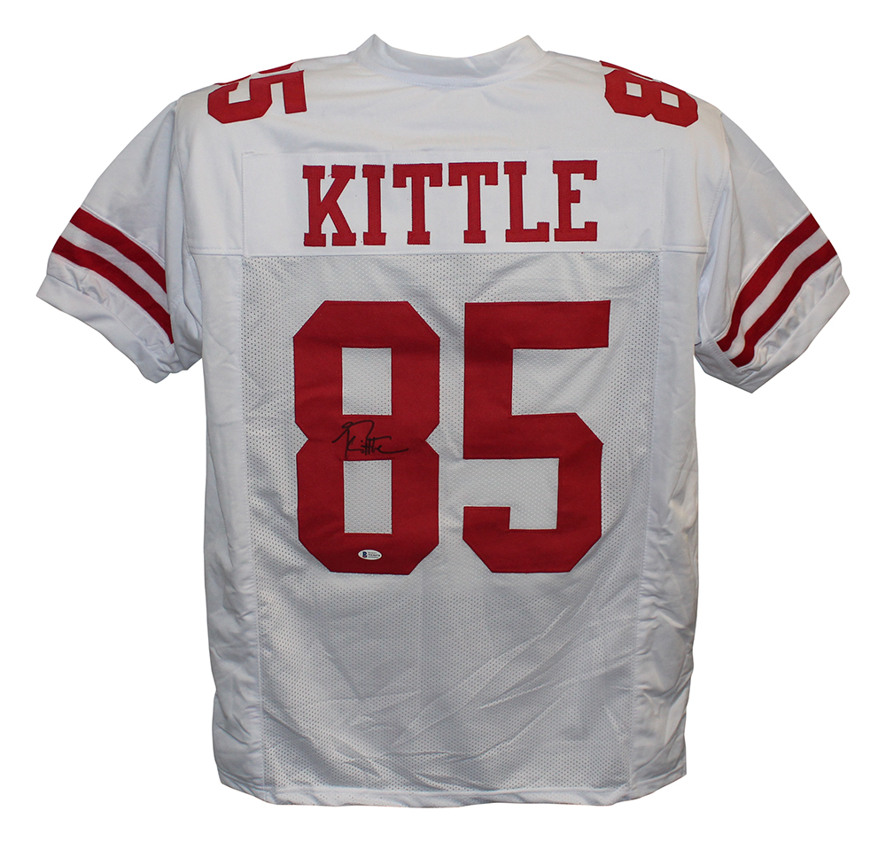 George Kittle Autographed/Signed Pro Style White XL Jersey BAS 30009