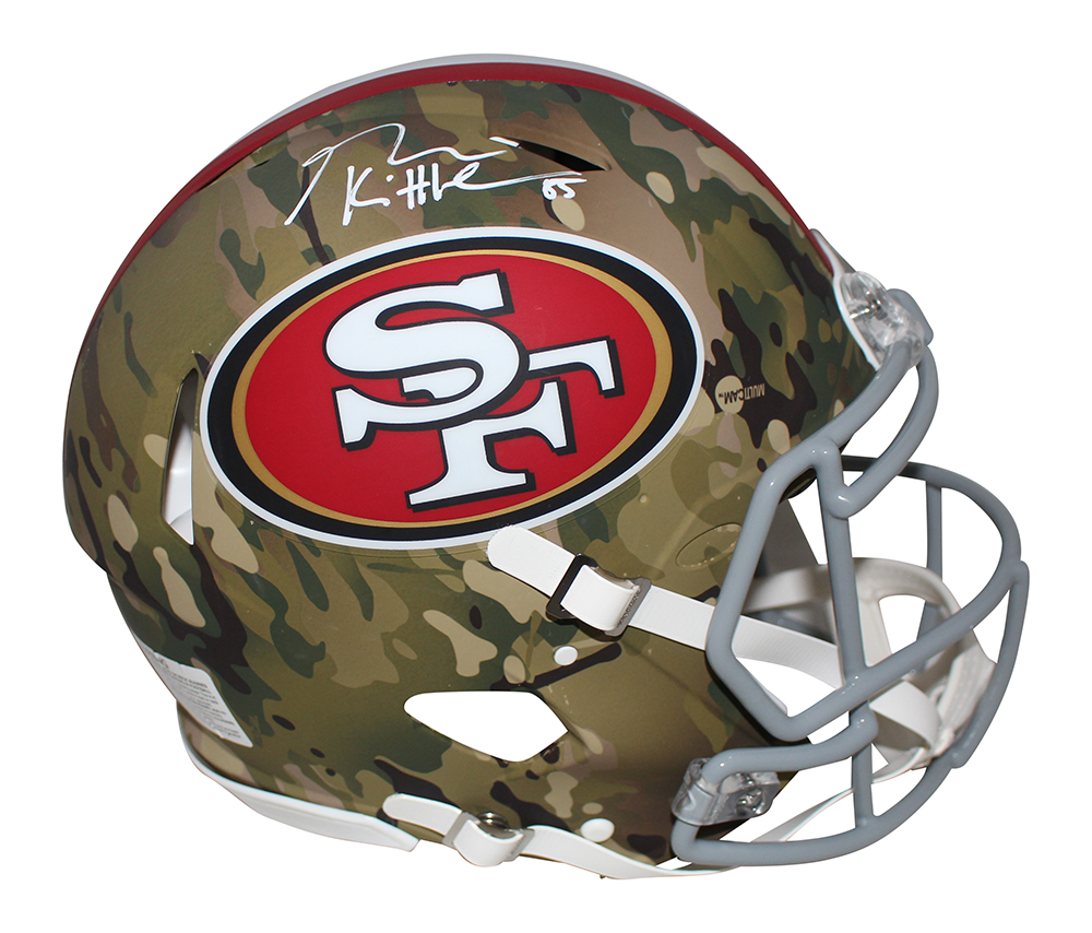 George Kittle Signed San Francisco 49ers Authentic Camo Speed Helmet BAS 30010
