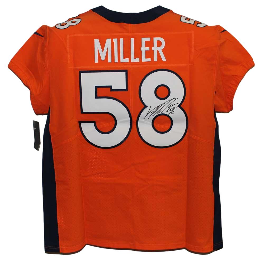 Von Miller Autographed Denver Broncos Nike Vapor Orange 52 Jersey JSA 30032