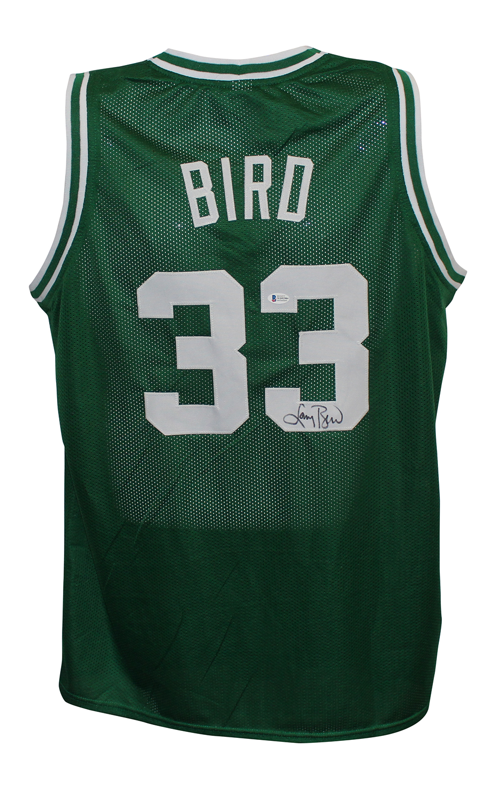 Larry Bird Autographed/Signed Larry Legend Pro Style Green XL Jersey BAS 29390