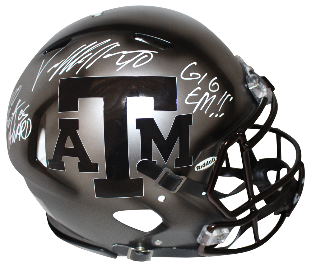 Von Miller Signed Texas A&M Aggies Authentic Ice Hydro Helmet 2 Insc JSA 30042