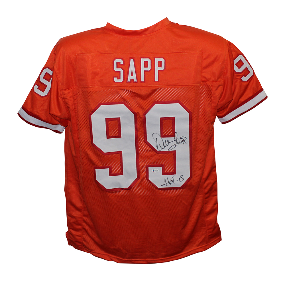 Warren Sapp Autographed/Signed Pro Style Orange TB XL Jersey HOF BAS 30054