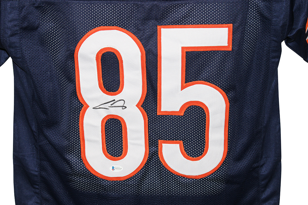 Cole Kmet Autographed/Signed Pro Style Navy Blue XL Jersey BAS 30058