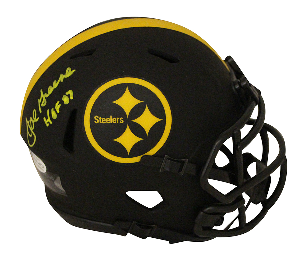 Joe Greene Autographed Pittsburgh Steelers Eclipse Mini Helmet HOF BAS 30080