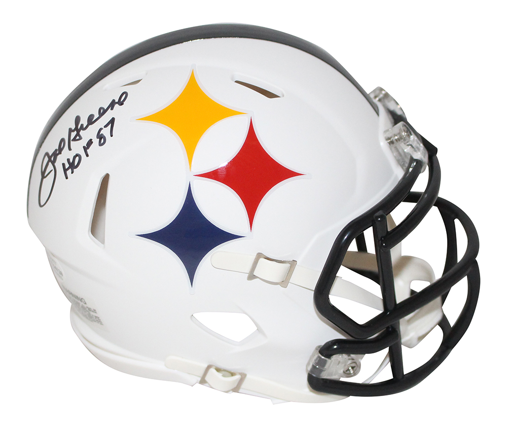 Joe Greene Autographed Pittsburgh Steelers AMP Mini Helmet HOF BAS 30081