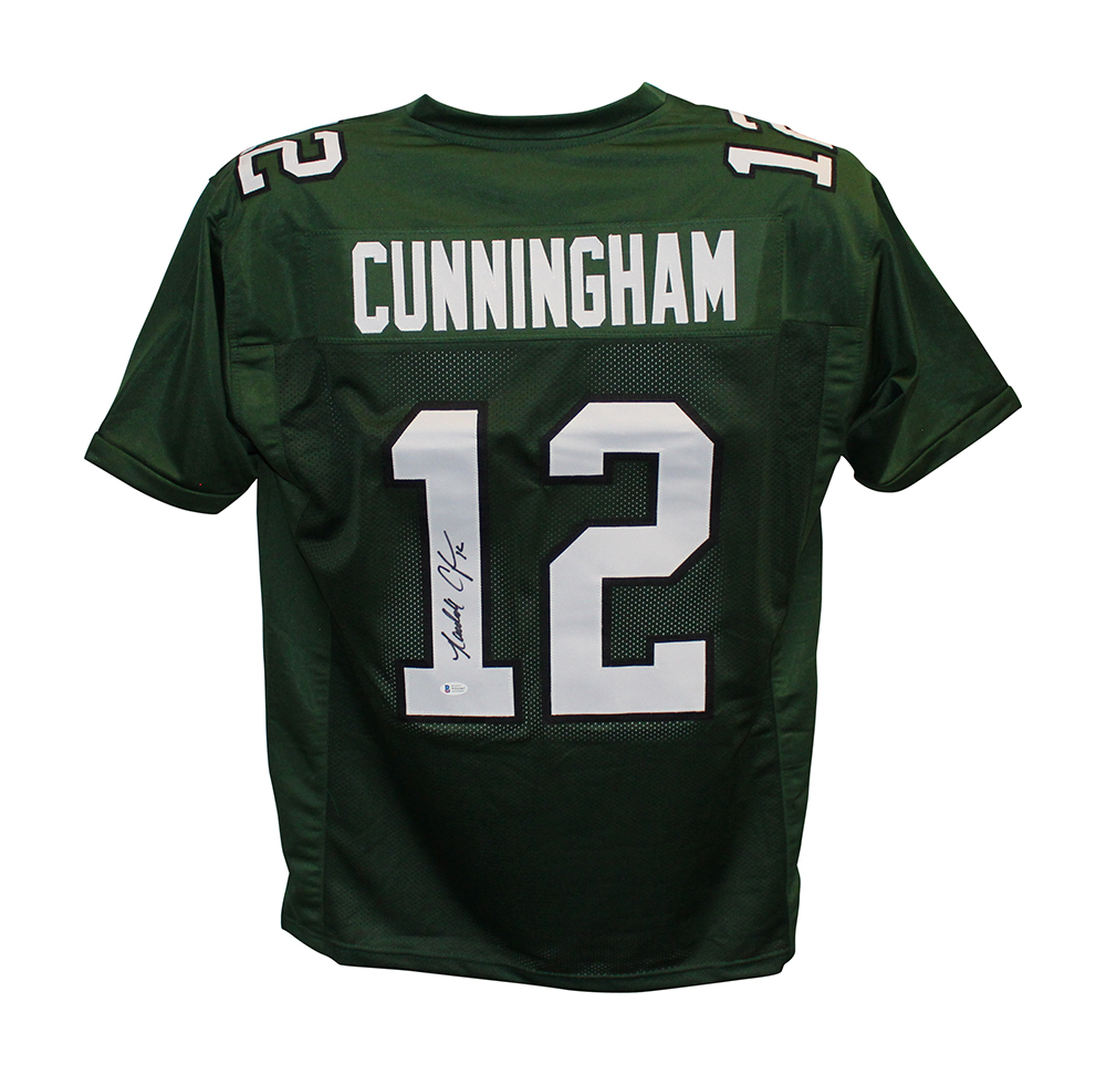 Randall Cunningham Autographed/Signed Pro Style Green XL Jersey BAS 30339