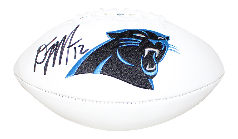 DJ Moore Autographed/Signed Carolina Panthers Logo Football BAS 30359