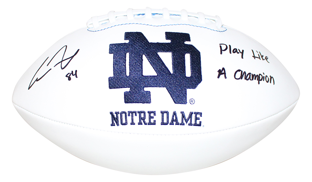 Cole Kmet Autographed Notre Dame Logo Football Play Like Champion BAS 30368