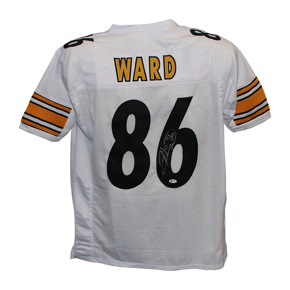 Hines Ward Autographed/Signed Pro Style White XL Jersey BAS 30374