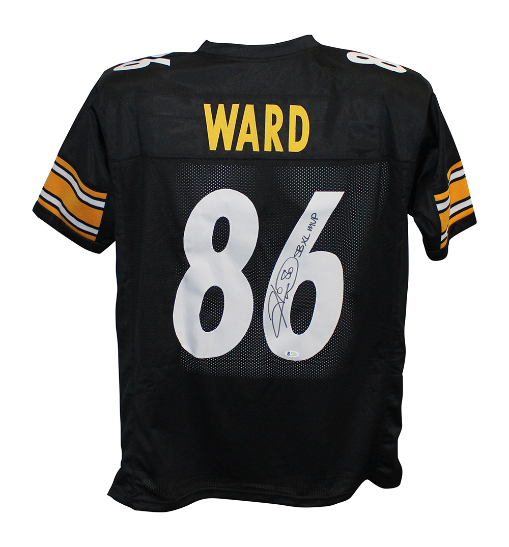 Hines Ward Autographed/Signed Pro Style Black XL Jersey SB XL MVP BAS 30376