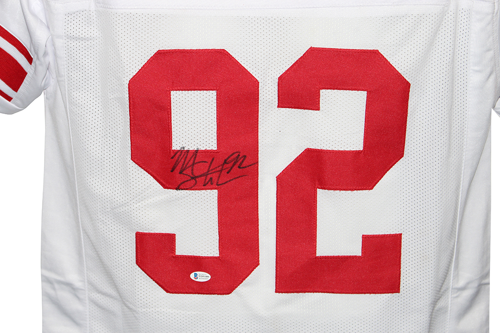 Michael Strahan Autographed/Signed Pro Style White XL Jersey BAS 30402