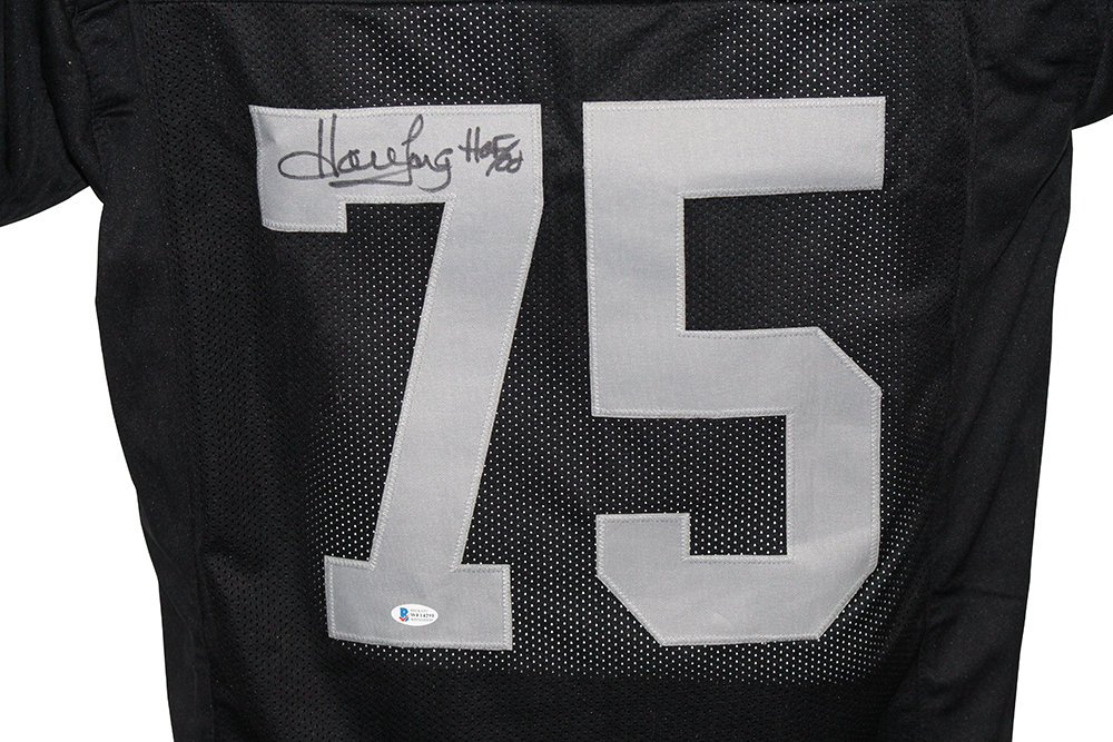 Howie Long Autographed/Signed Pro Style Black XL Jersey HOF BAS 30408