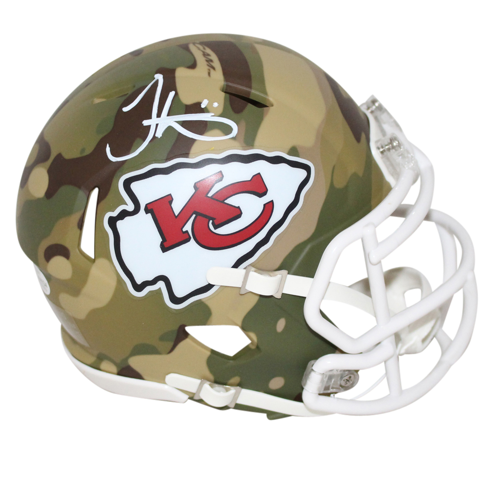 Tyreek Hill Autographed/Signed Kansas City Chiefs Camo Mini Helmet BAS 30429