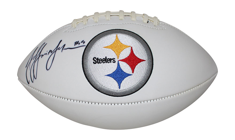 JuJu Smith Schuster Autographed Pittsburgh Steelers Logo Football BAS 