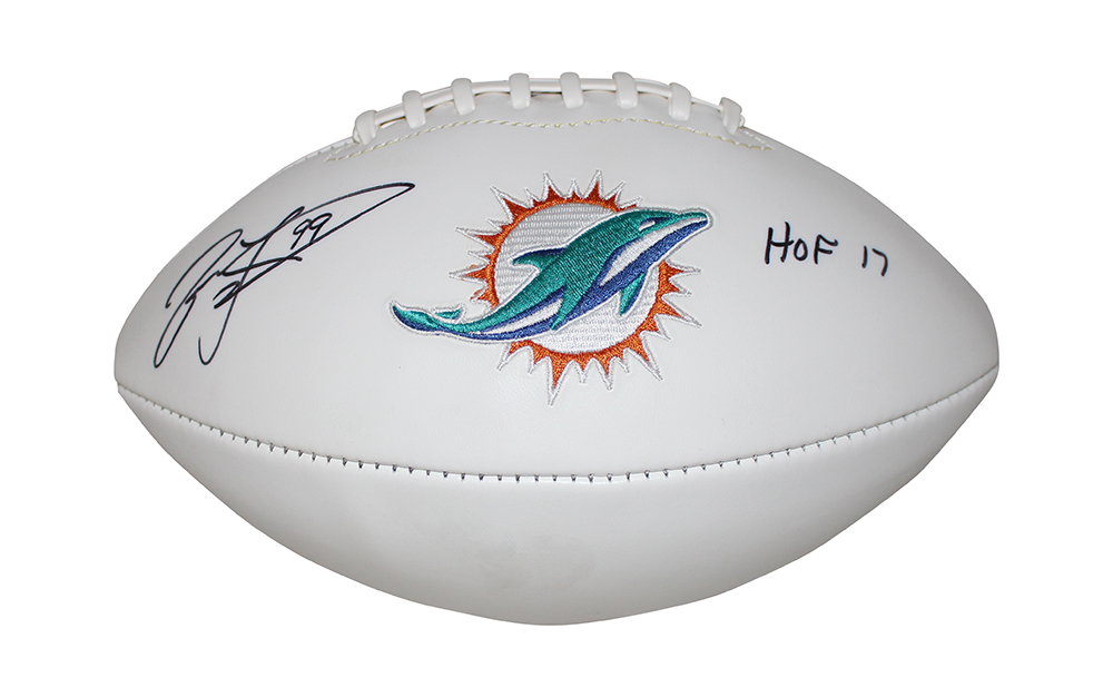 Jason Taylor Autographed/Signed Miami Dolphins Logo Football HOF BAS 30474
