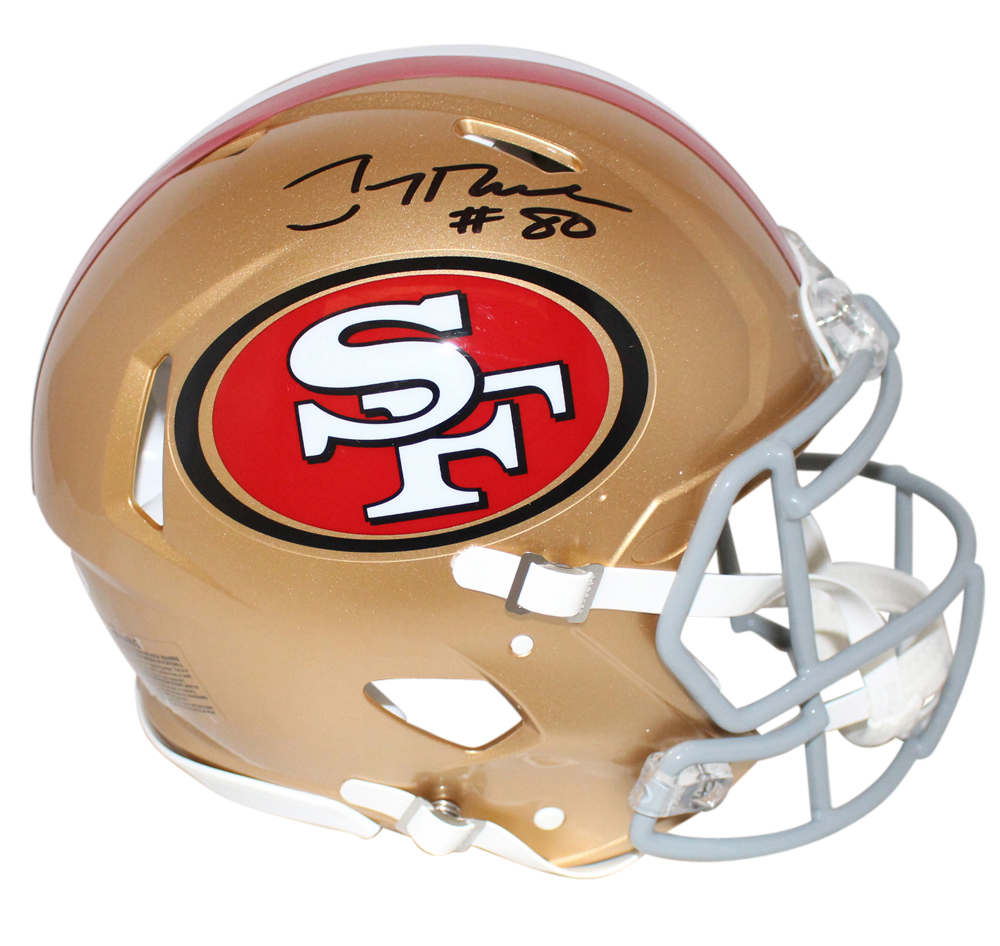 Jerry Rice Autographed/Signed San Francisco Authentic Speed Helmet BAS 30526