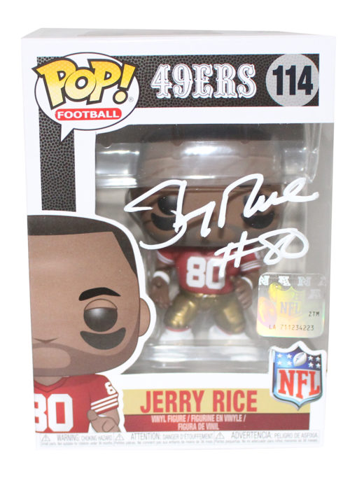 Jerry Rice Autographed San Francisco 49ers NFL Funko Pop #114 BAS 29877