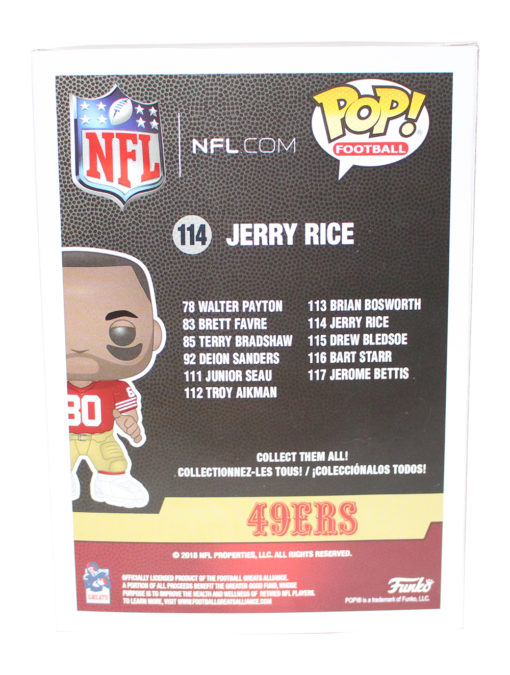 Jerry Rice Autographed San Francisco 49ers NFL Funko Pop #114 BAS 29877