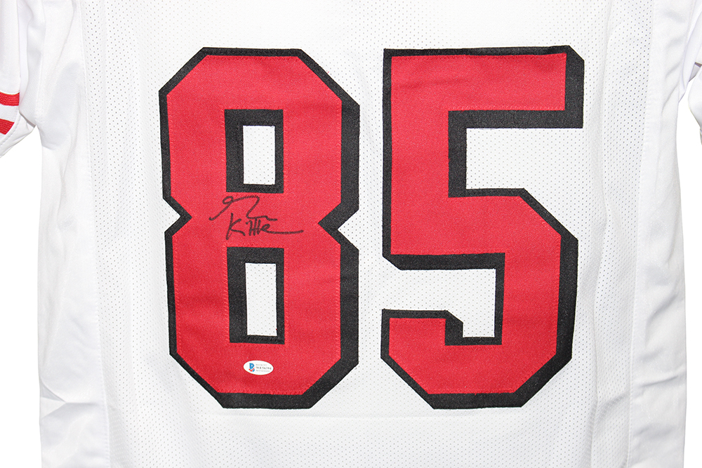 George Kittle Autographed/Signed Pro Style White XL Jersey BAS 30008