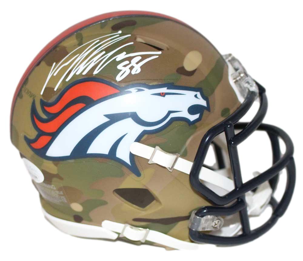 Von Miller Autographed/Signed Denver Broncos Camo Mini Helmet JSA 30037