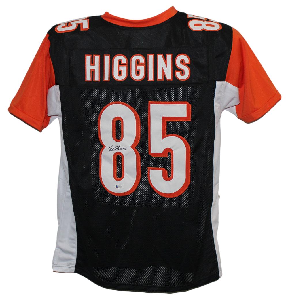 Tee Higgins Autographed/Signed Pro Style Black XL Jersey BAS 29406