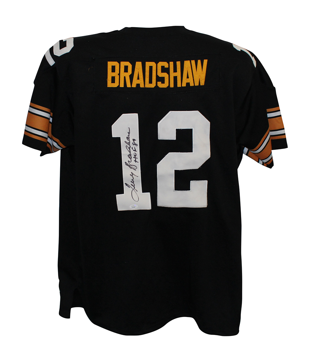 Terry Bradshaw Signed Pittsburgh Steelers Mitchell & Ness Black 56 Jersey JSA 30913