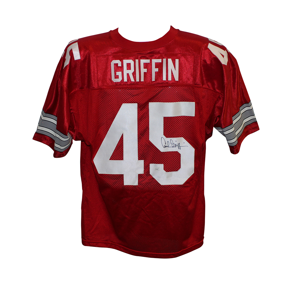Archie Griffin Autographed/Signed College Style Red XL Jersey JSA 30915