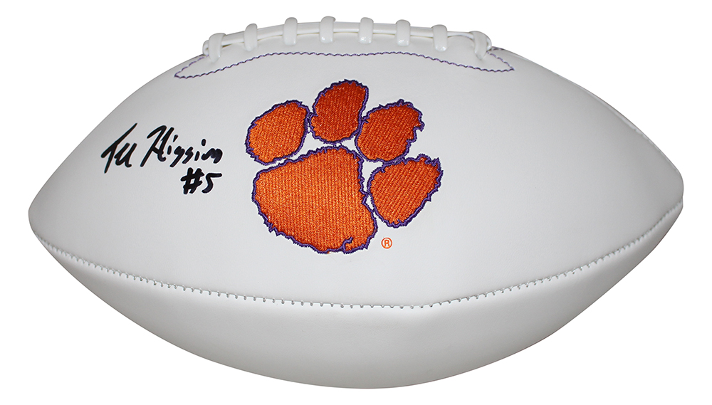 Tee Higgins Autographed/Signed Clemson Tigers Logo Football BAS 29407