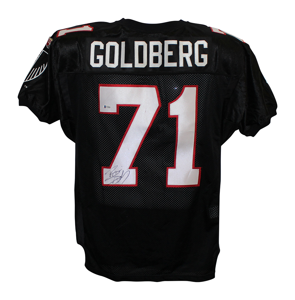 Bill Goldberg Autographed Atlanta Falcons Wilson Black 48 Jersey BAS 30918
