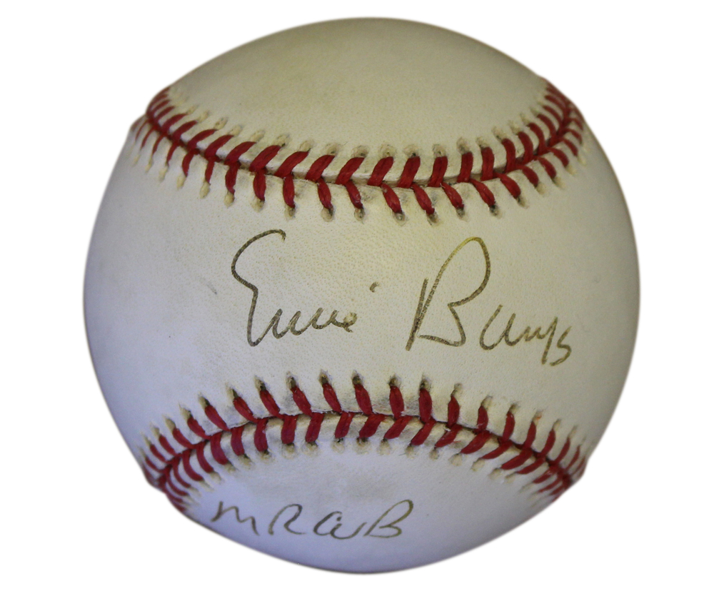 Ernie Banks Autographed Chicago Cubs National League Baseball Mr Cub JSA 30970