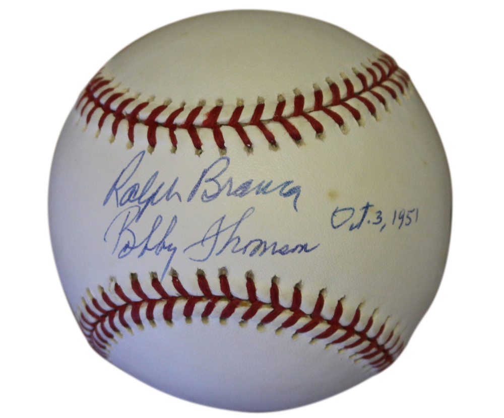 Bobby Thomson & Ralph Branca Signed National League Baseball Steiner 30981