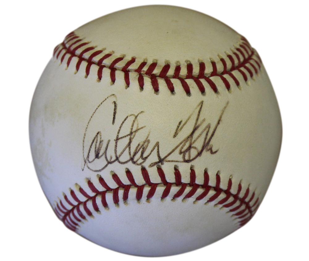 Carlton Fisk Autographed Boston Red Sox American League Baseball JSA 30987