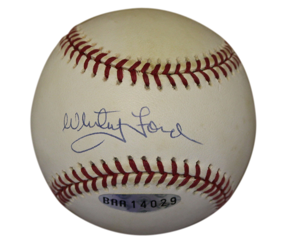 Whitey Ford Autographed New York Yankees American League Baseball UDA 30988