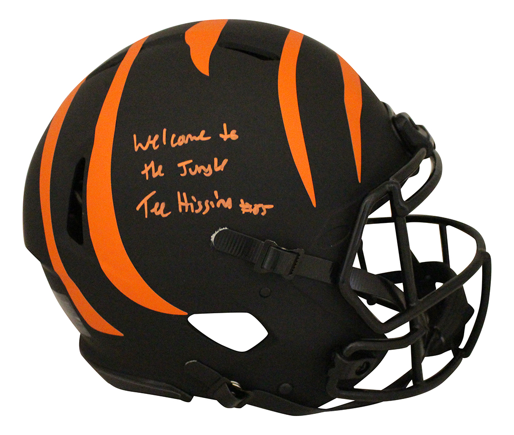 Tee Higgins Signed Cincinnati Bengals Authentic Eclipse Helmet Jungle BAS 29409