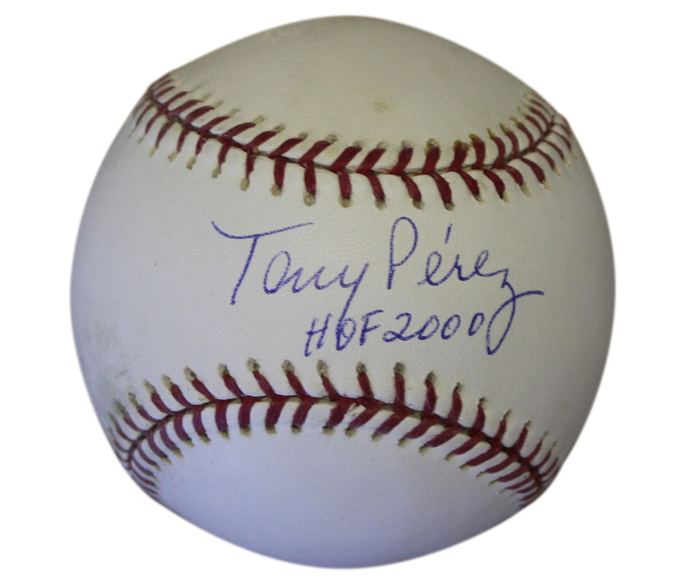 Tony Perez Autographed/Signed Cincinnati Reds OML Baseball HOF Tristar 31026