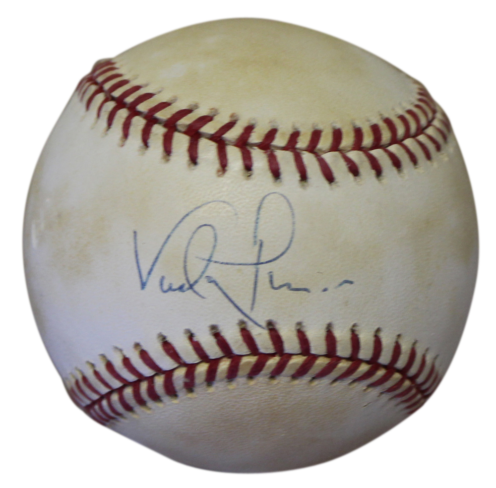 Vada Pinson Autographed Cincinnati Reds National League Baseball JSA 31027