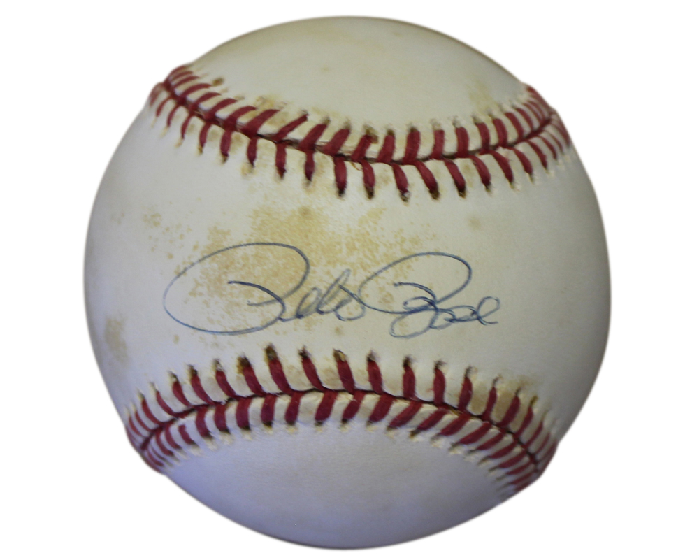 Pete Rose Autographed Cincinnati Reds National League Baseball JSA 31036